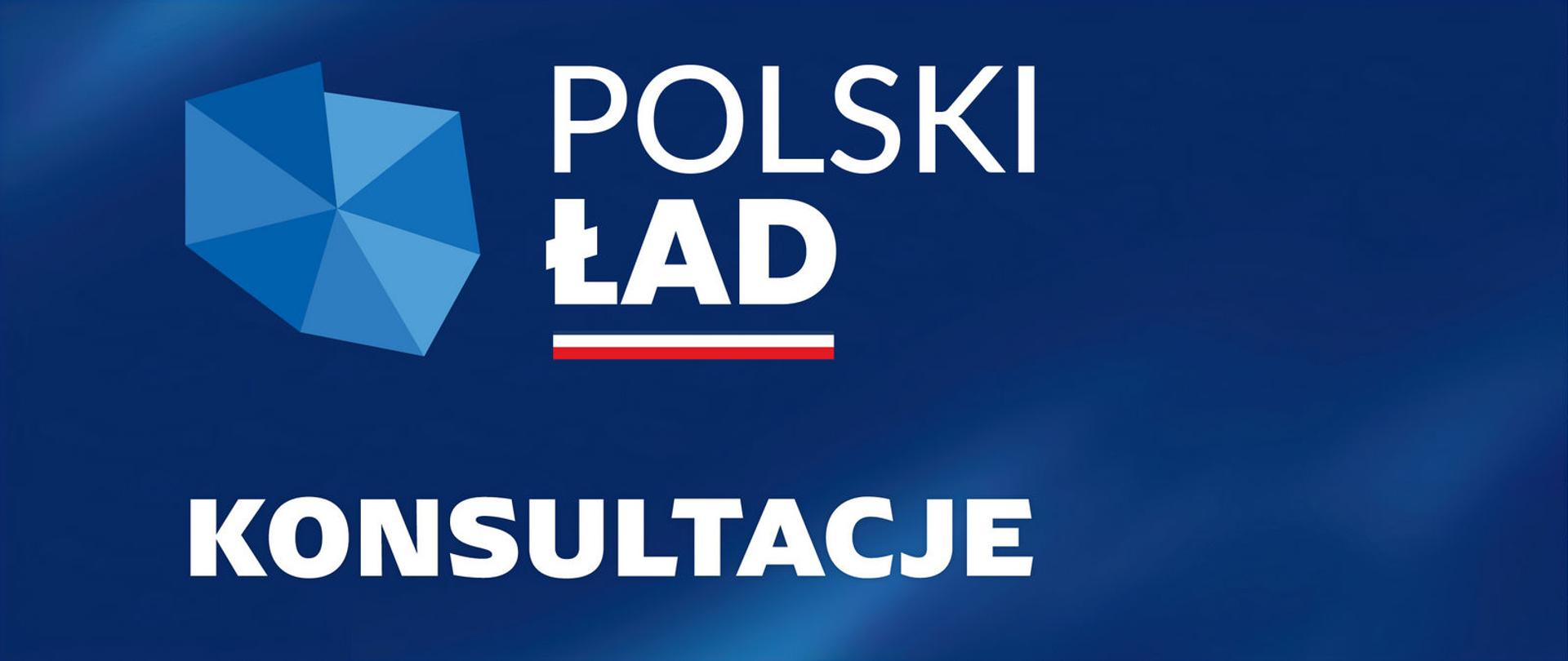 Grafika z napisem Polski Ład - konsultacje