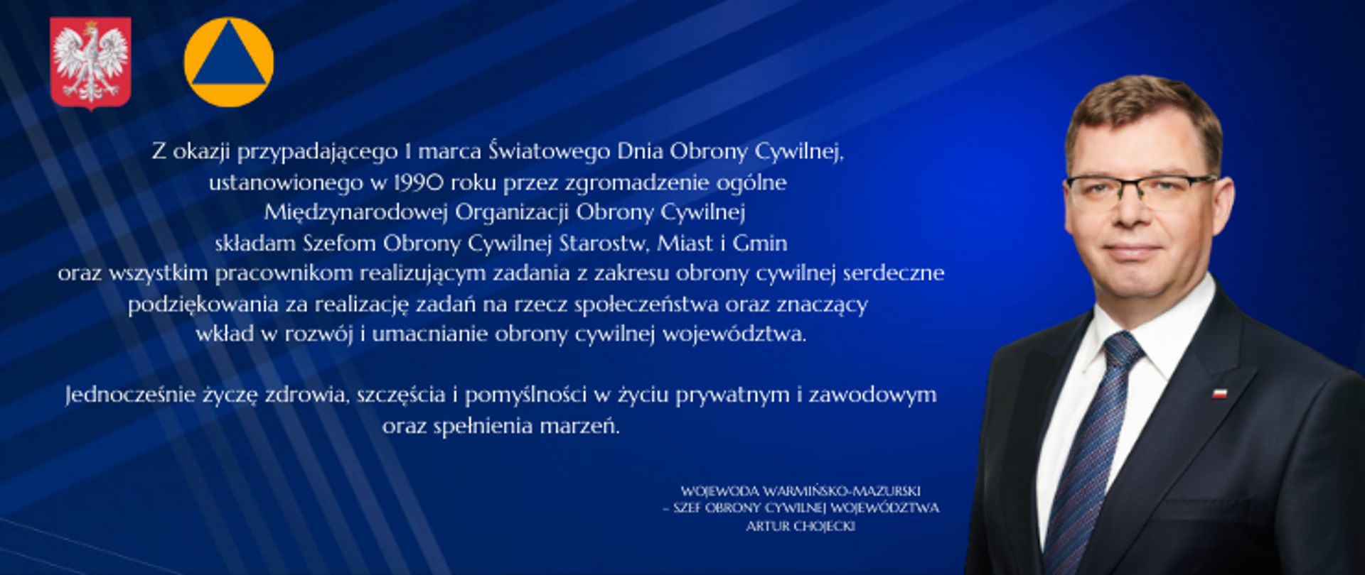 życzenia od Wojewody z okazji Światowego Dnia Obrony Cywilnej
