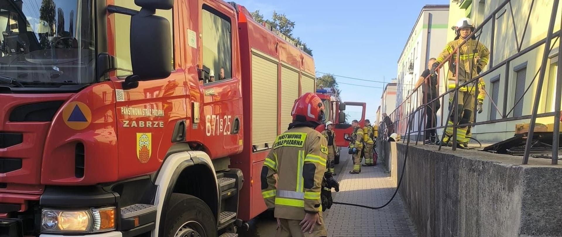 Pożar lokalu mieszkalnego na Helence w Zabrzux