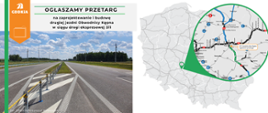 Grafika przedstawiająca lokalizację obwodnicy na mapie Polski
