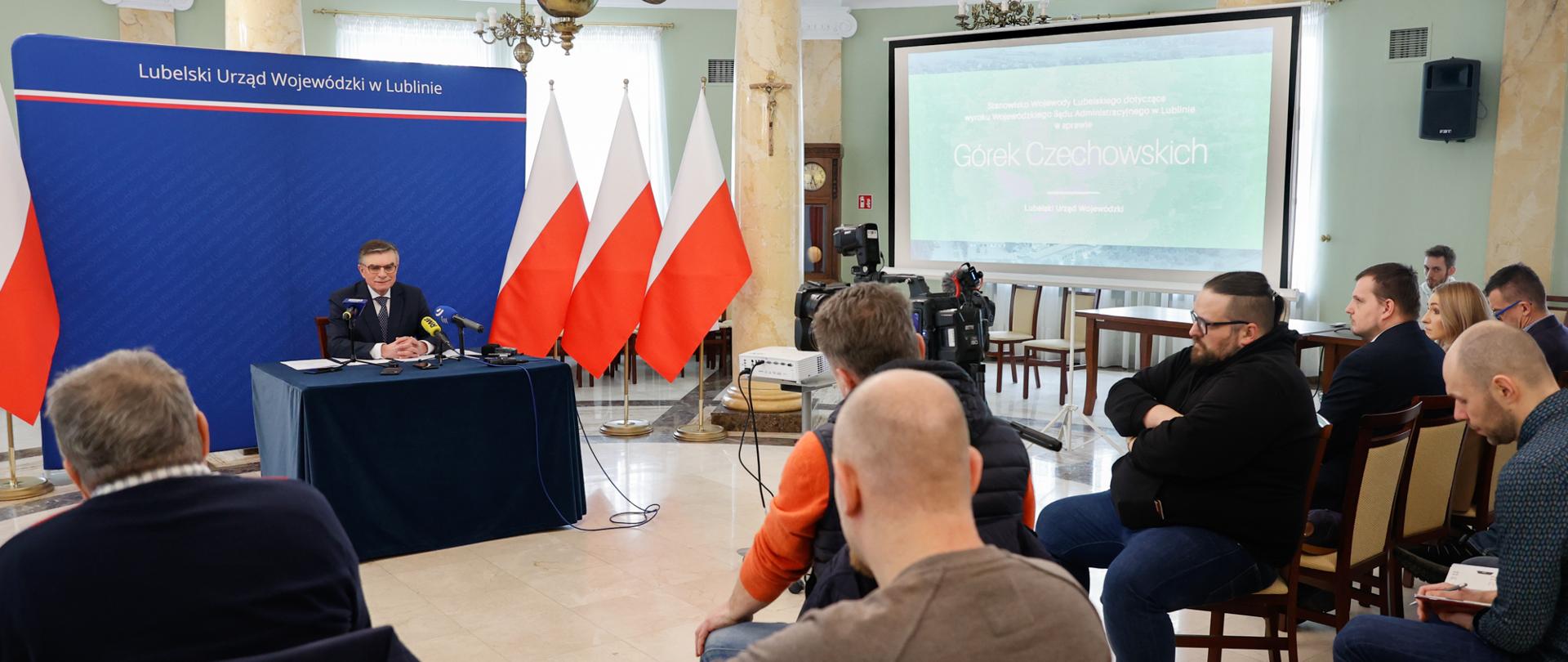 Górki Czechowskie - konferencja prasowa wojewody lubelskiego