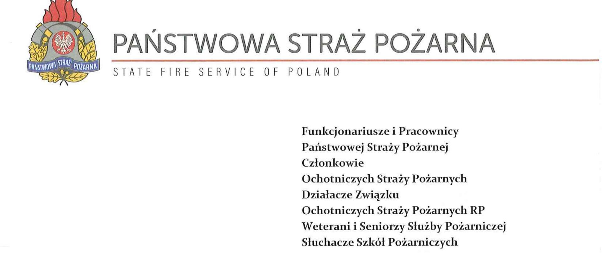List Kierownictwa Komendy Głównej PSP