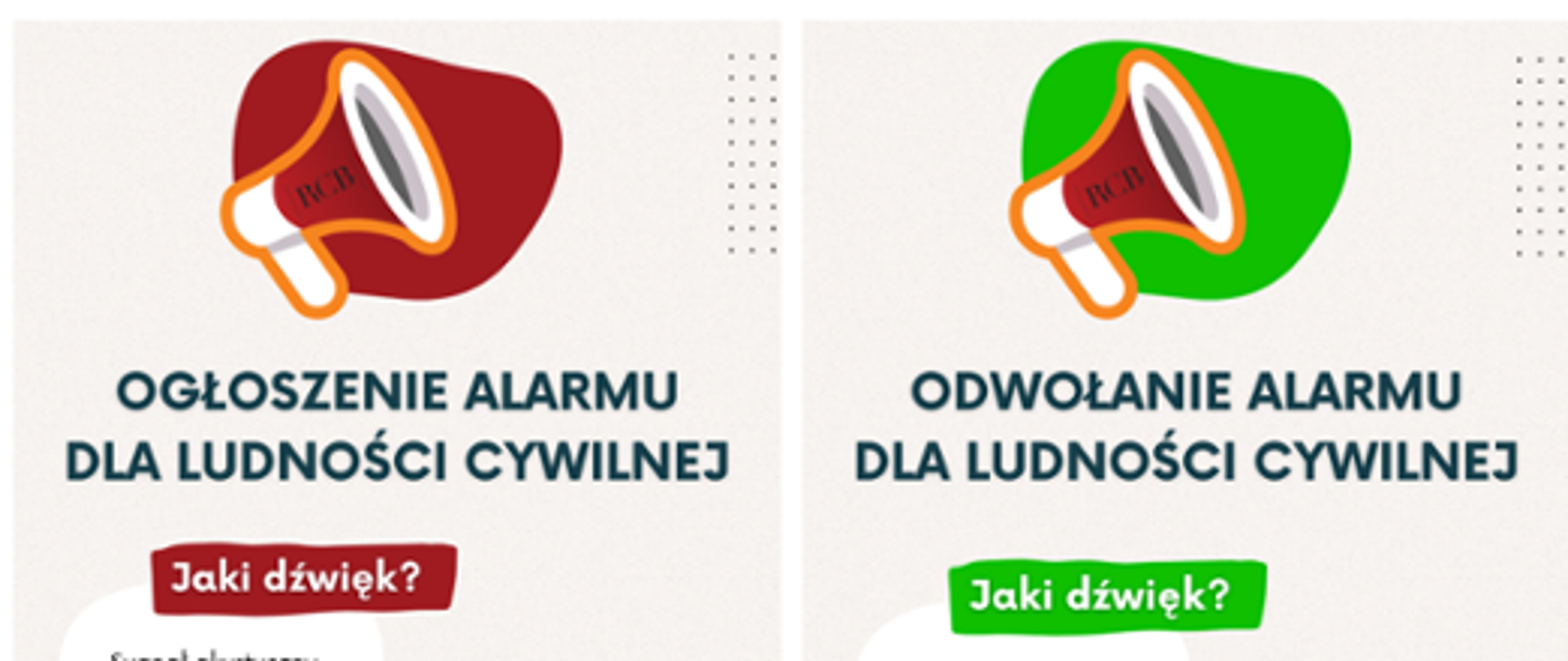Grafika ogłoszenia i odwołania alarmu ludności cywilnej