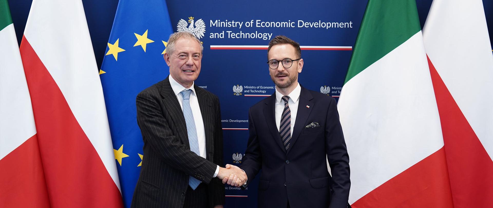 Spotkanie ministra Waldemara Budy z włoskim ministrem przedsiębiorczości i i Made in Italy Adolfo Urso.