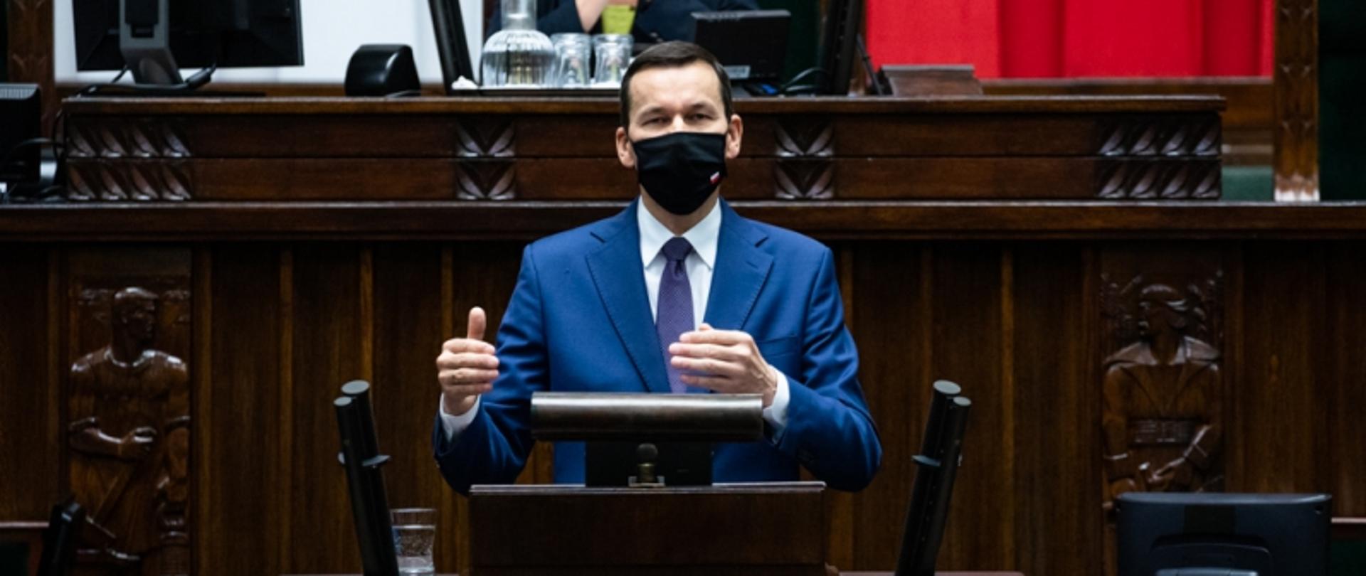 Prezes Rady Ministrów Mateusz Morawiecki w Sejmie