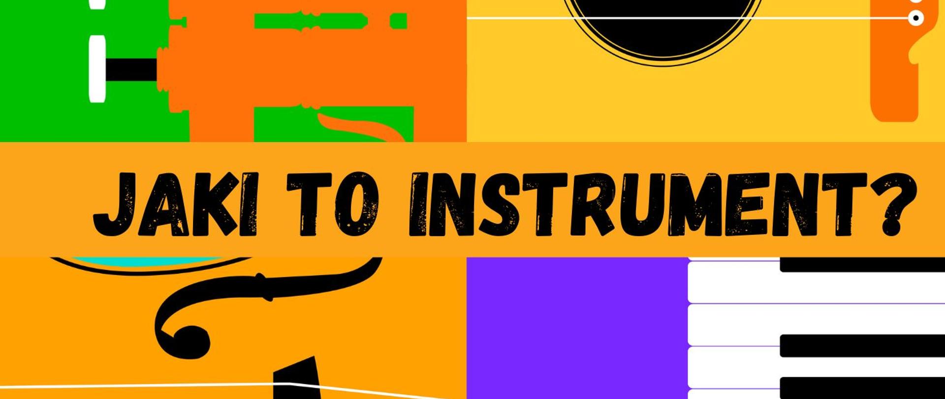 Banner składa się z wielokolorowego tła z elementami muzycznymi - klawiatura fortepianu, pudło skrzypiec, wentyle trąbki, pudło gitary na zielono-pomarańczowo, niebieskich tarczach. W środkowej części plakatu tytuł konkursu - Jaki to instrument