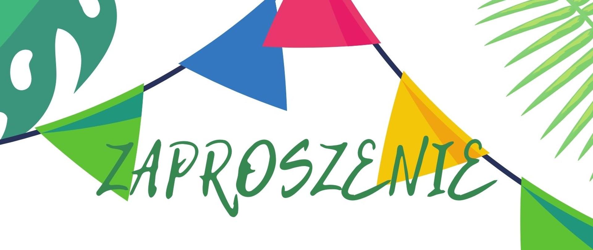 Kolorowy plakat - ZAPROSZENIE IMPREZA TANECZNA dla uczniów klas IV-VI c6, II-IV c4 oraz I-VI II stopnia środa, 7 lutego 2024 r.