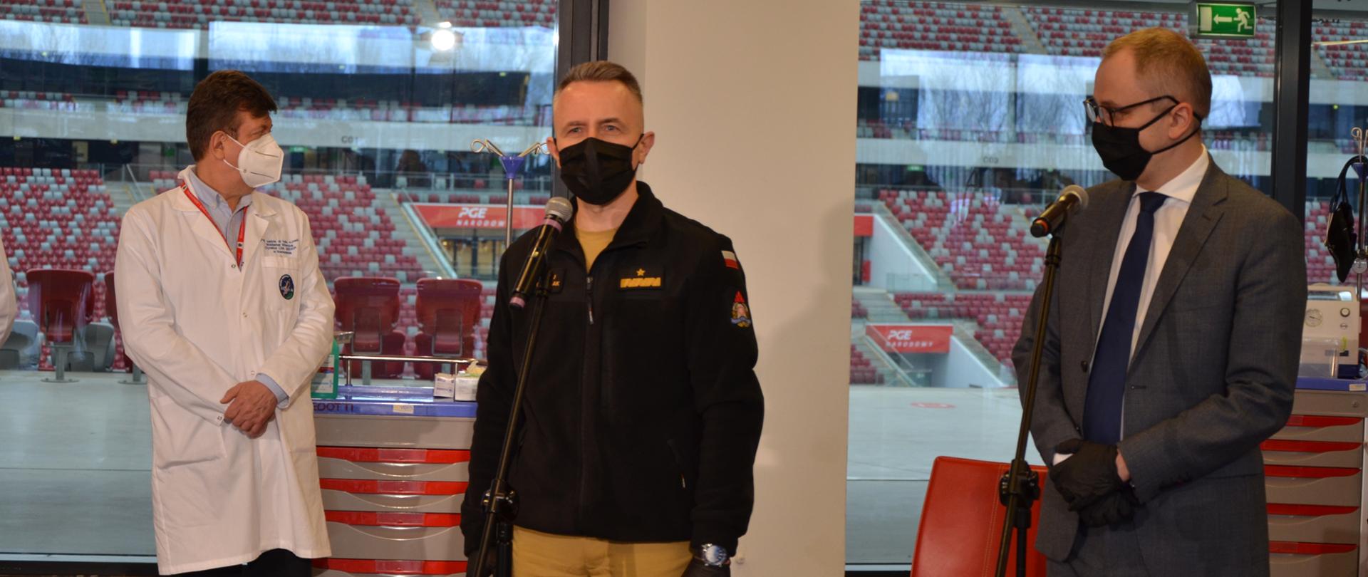 Inauguracja procesu szczepień służb mundurowych na PGE Narodowym