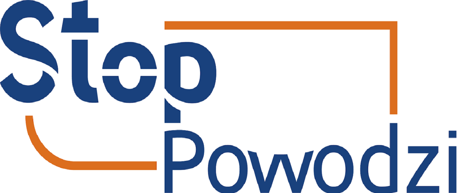 Pomarańczowo - niebieski logotyp Stop Powodzi