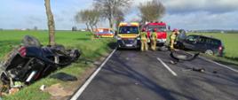 Wypadek dwóch samochodów osobowych w miejscowości Kisiny