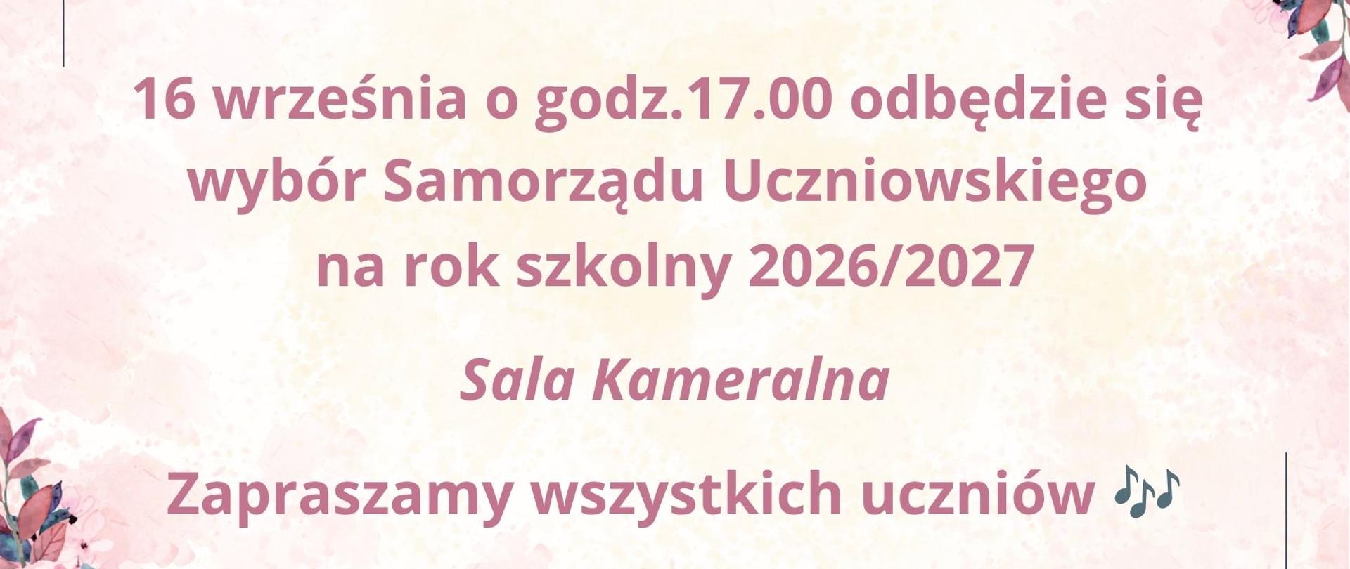 Plakat Wybór Samorządu Uczniowskiego