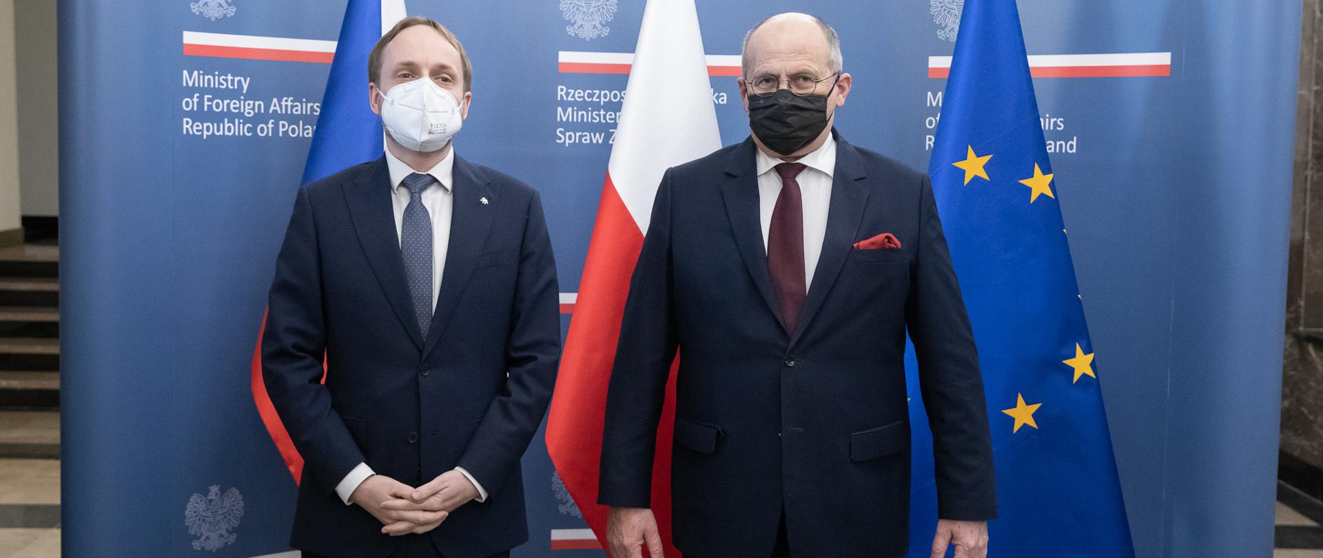 2021.05.07 Warszawa . Minister Zbigniew Rau . Wizyta minister SZ Czechy Jakub Kulhanek .Fot. Tymon Markowski / MSZ