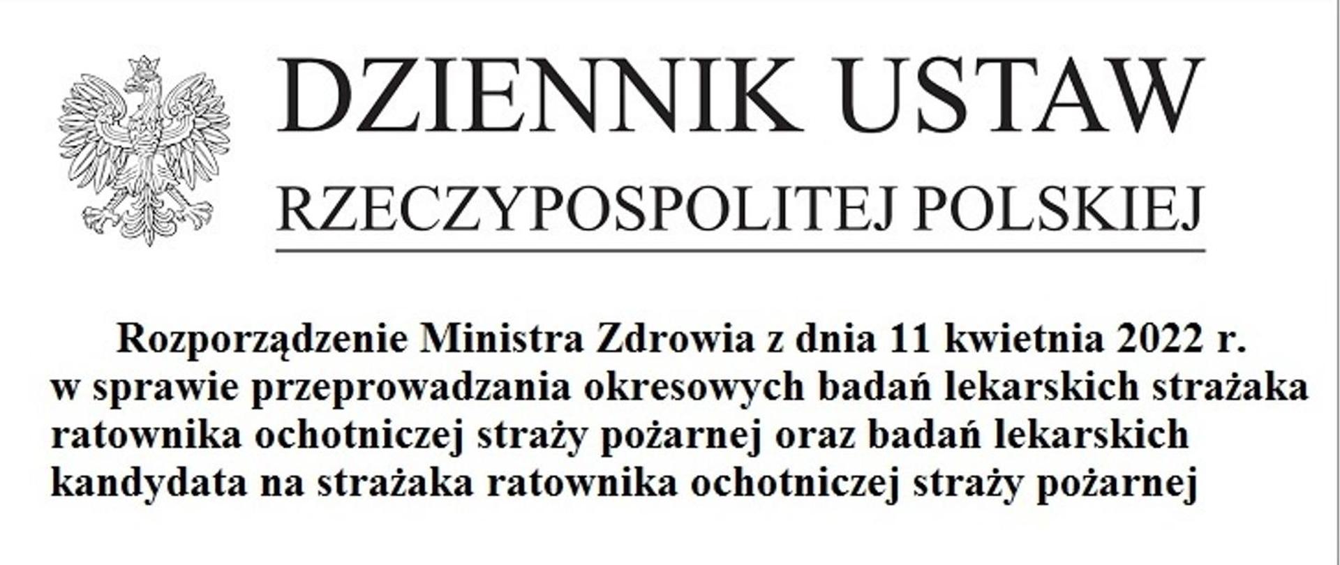 Rozporządzenie w sprawie przeprowadzania okresowych badań lekarskich strażaka OSP