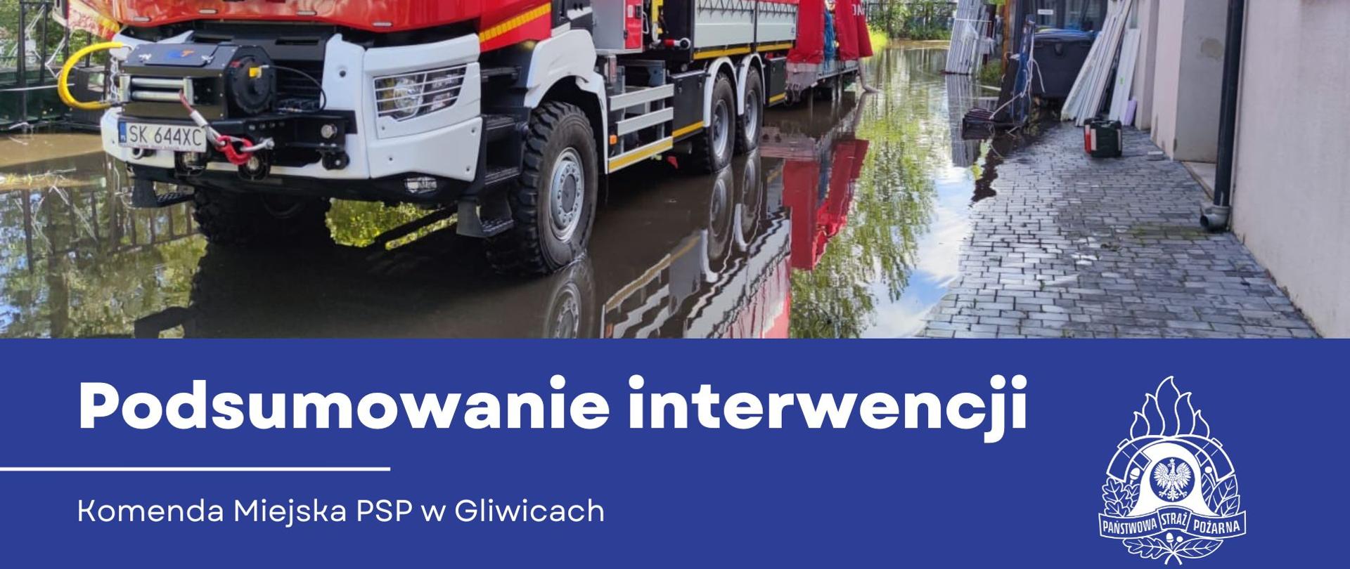 Podsumowanie interwencji Jednostek Ochrony Przeciwpożarowej na terenie miasta Gliwice i powiatu gliwickiego w związku z intensywnymi opadami deszczu