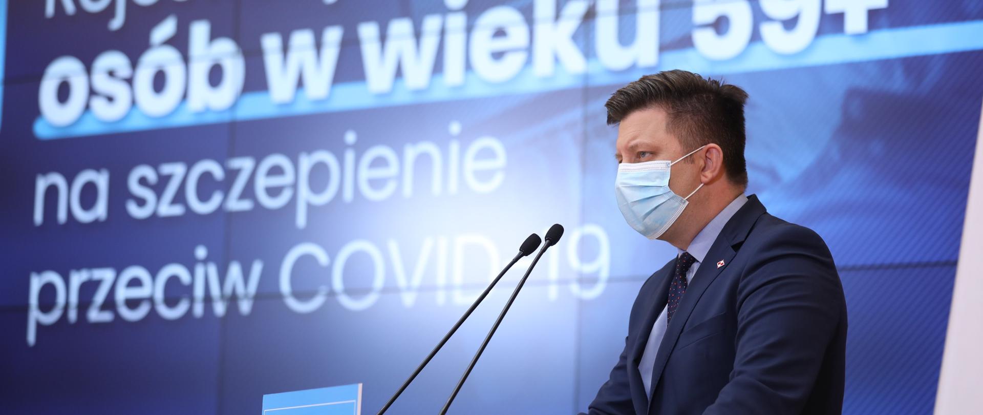 Minister Michał Dworczyk - konferencja z 12.04.2021