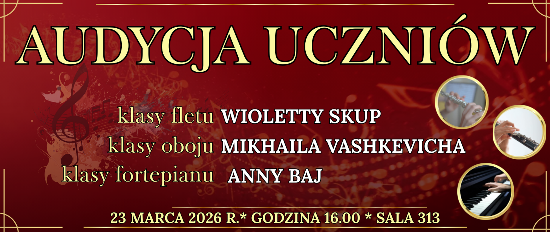 baner kolorowe muzyczne tło oraz informacja o wydarzeniu