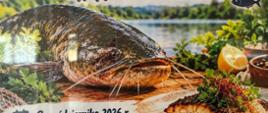 Plakat RLGD Roztocze przedstawiający ofertę warsztatów kulinarnych pn. Roztoczański Olbrzym Warsztaty z Sumem z roli głównej.