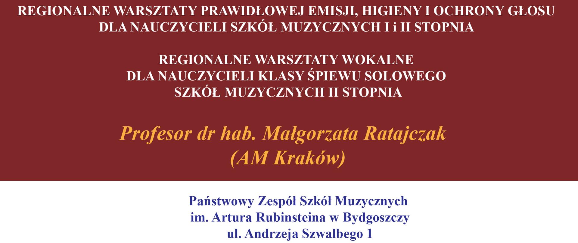 na białym tle informacje dotyczące warsztatów dla nauczycieli śpiewu w dniach 22 i 23 lutego 2023