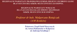 na brązowym tle informacje dotyczące warsztatów dla nauczycieli śpiewu w dniach 22 i 23 lutego 2023