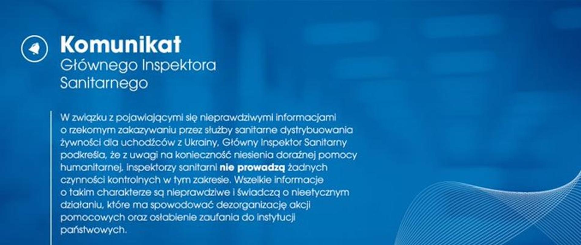 Komunikat żywność dla uchodźców