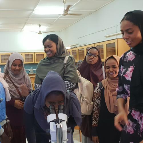 Wyposażenie multimedialnej pracowni mikroskopii na uniwersytecie dla kobiet w Sudanie