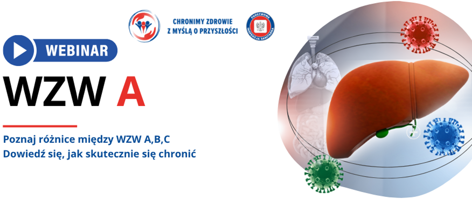 Na grafice znajdują się informacje dot. webinaru nt. WZW A.