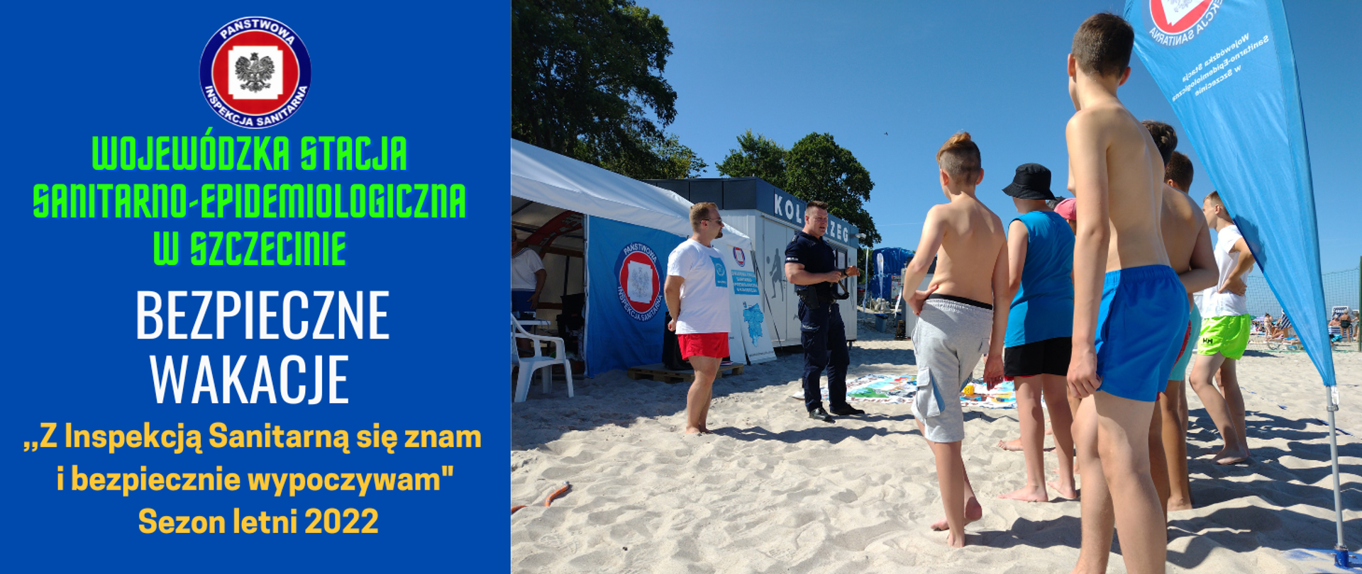 Grafika przedstawia hasło akcji oraz fotografię dzieci uczestniczących w prelekcji