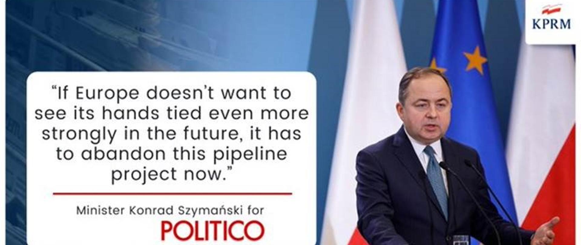 Minister Konrad Szymański dla Politico