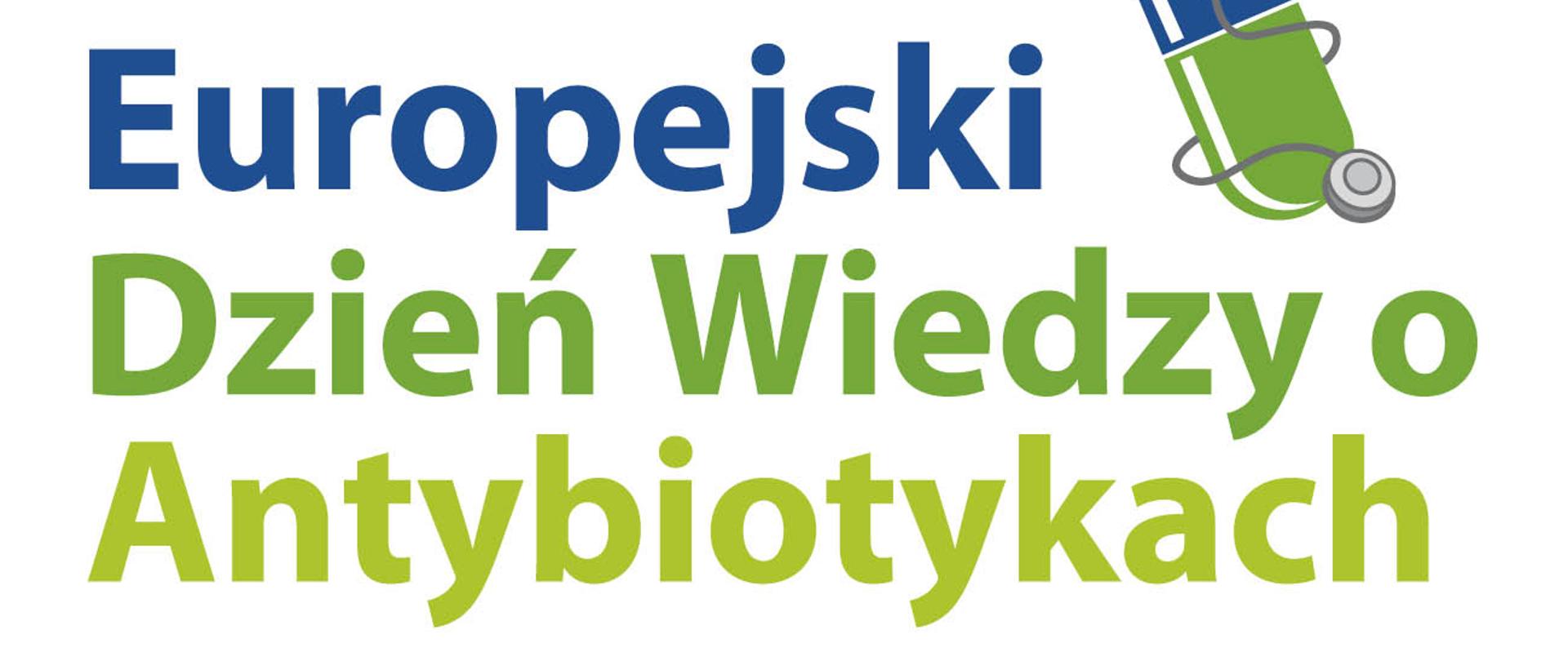Logo i napis 18 listopada Europejski dzień wiedzy o antybiotykach