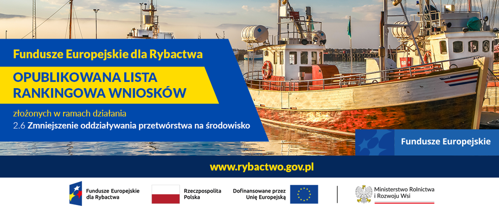 Fundusze Europejskie dla Rybactwa – opublikowana lista rankingowa