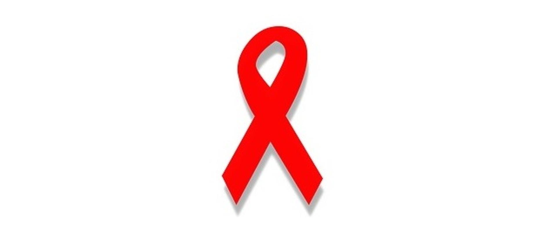 Czerwona kokardka na białym tle