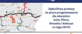 Przetarg na prace projektowe dla trzech obwodnic w ciągu DK73