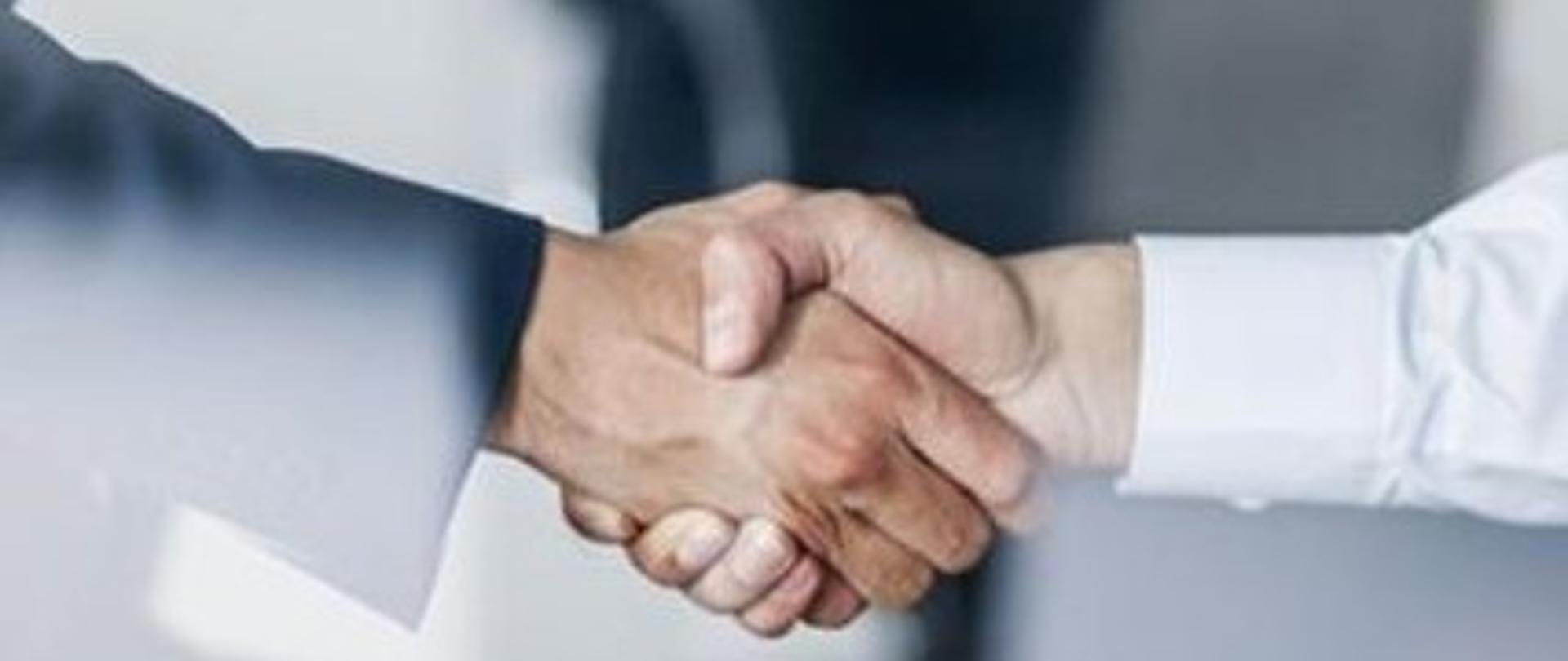 Dwie osoby podają sobie ręce