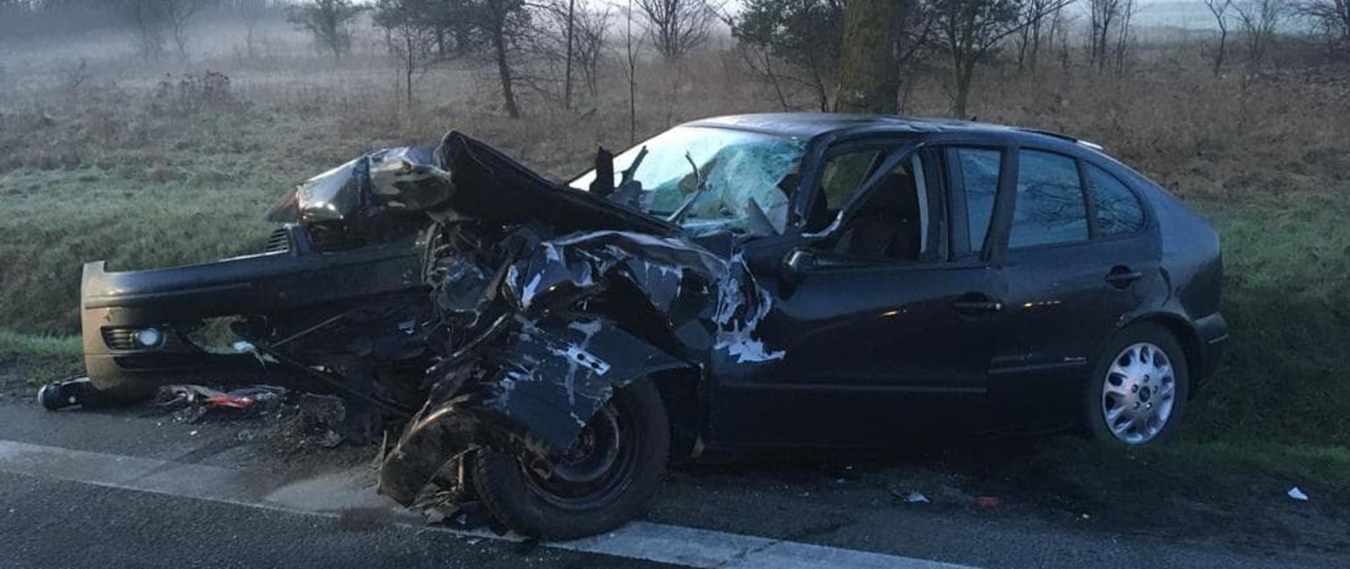 Wypadek w Kowanówku na DK11