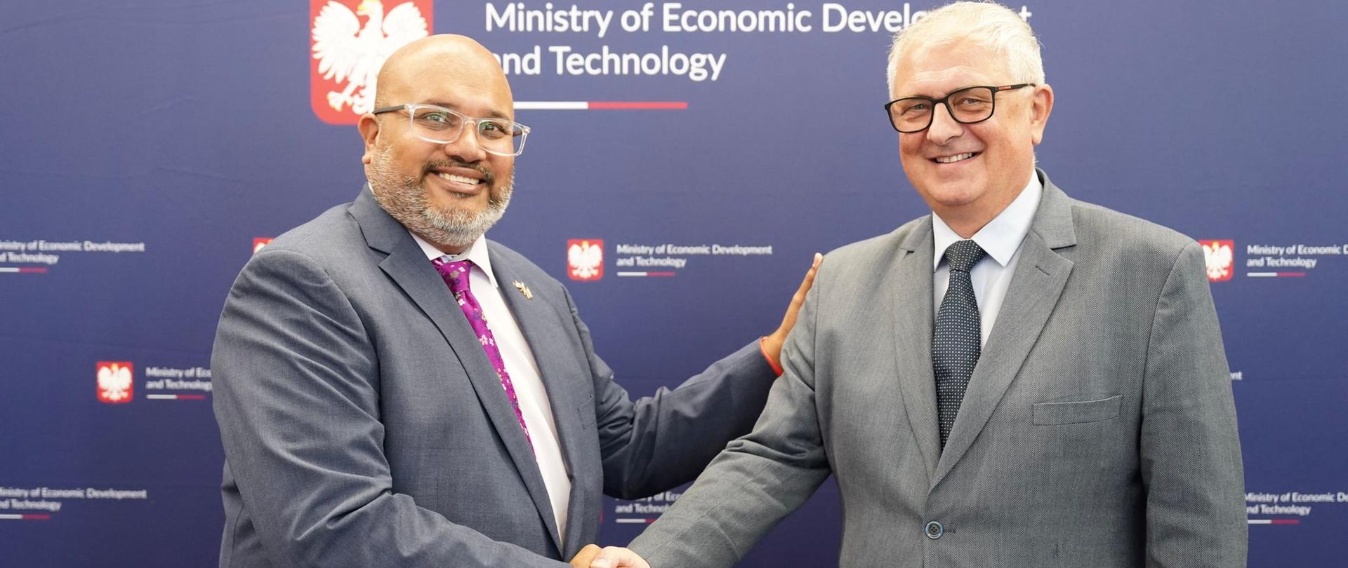 Spotkanie wiceministra rozwoju i technologii Grzegorza Piechowiaka i zastępcy sekretarza handlu USA Aruna Venkataramana