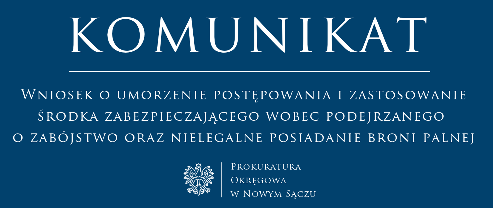 Wniosek o umorzenie postępowania i zastosowanie środka zabezpieczającego wobec podejrzanego o zabójstwo oraz nielegalne posiadanie broni palnej