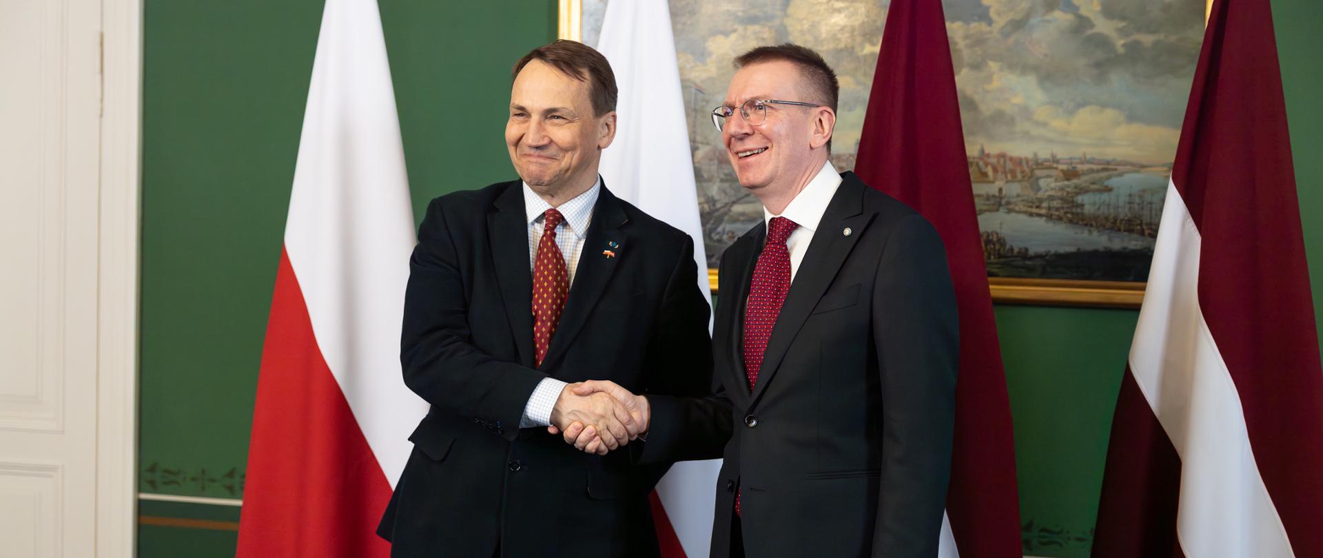 Minister Radosław Sikorski z Prezydentem Łotwy Edgarsem Rinkēvičsem