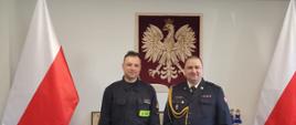 Na zdjęciu Komendant Powiatowy z awansowanym