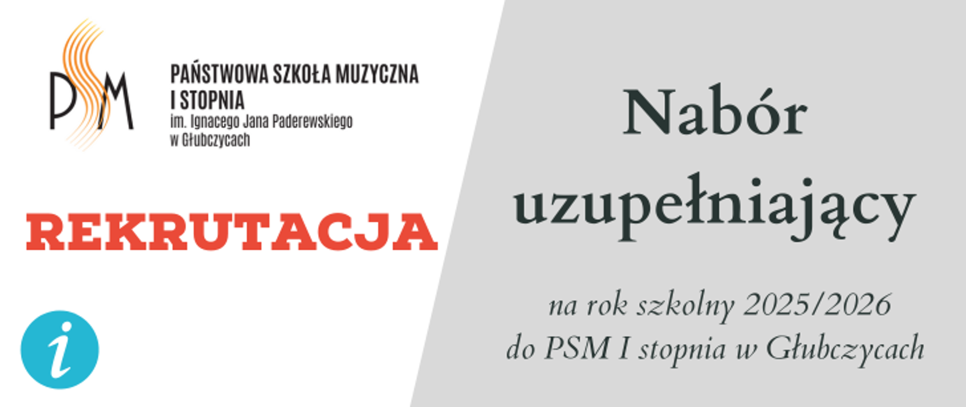 Nabór uzupełniający na rok szkolny 2025-2026 do PSM w Głubczycach