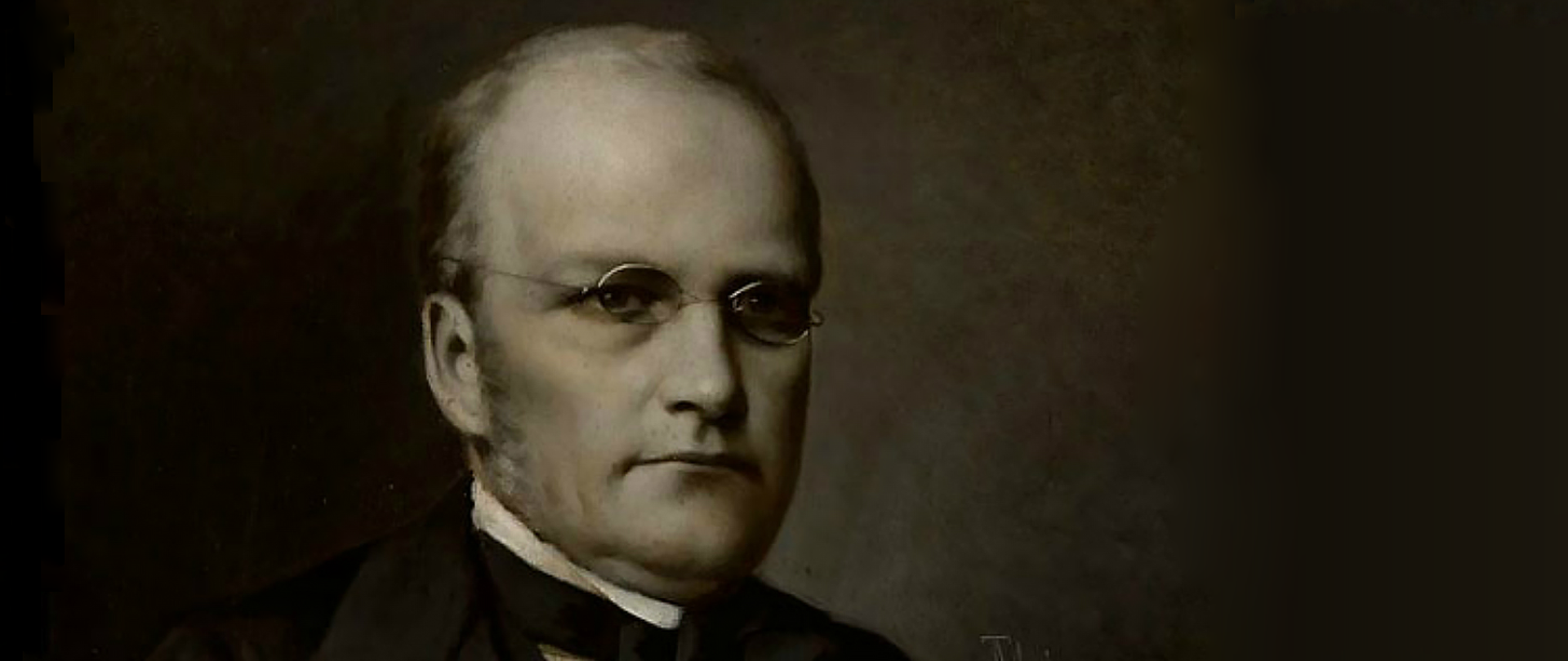 Stanisław Moniuszko, starszy mężczyzna z okularach, zdjęcie w kolorach sepii