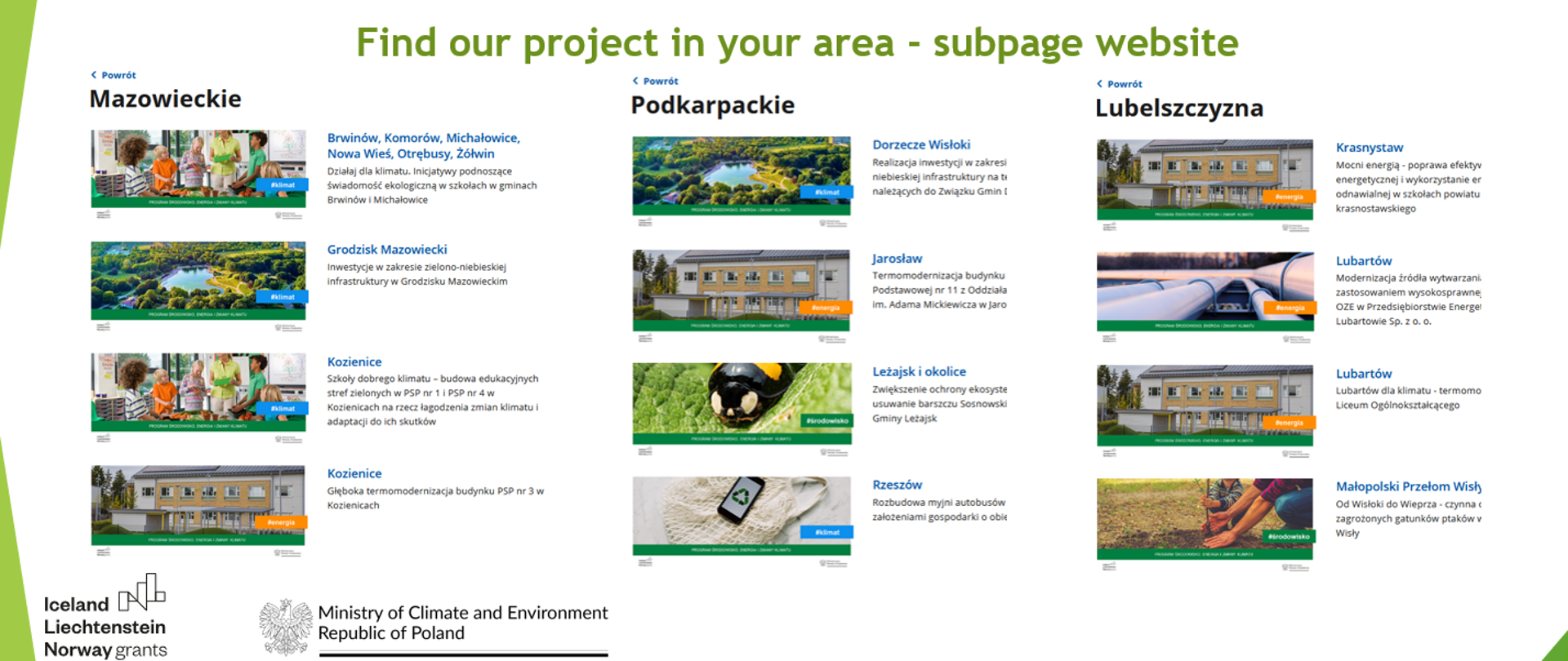 Find our project in your area – new website