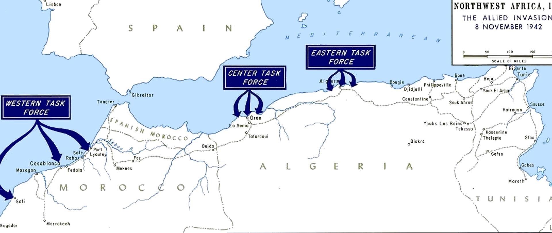 Operacja Torch - mapa