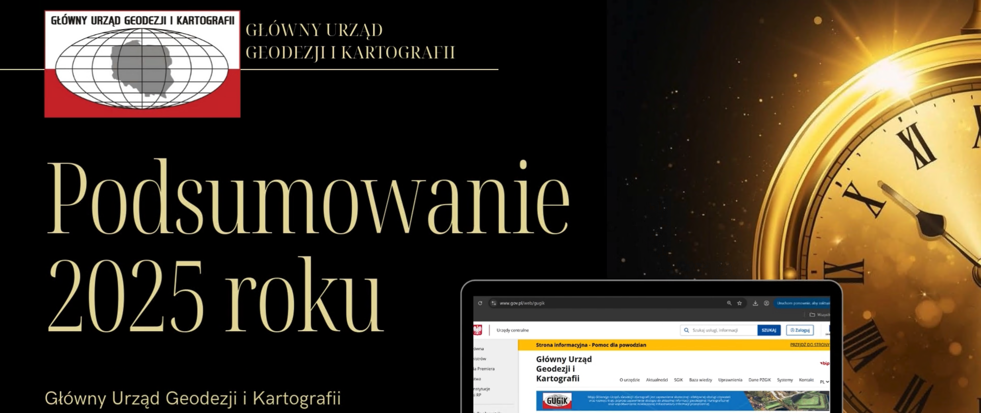 Podsumowanie 2025 roku Główny Urząd Geodezji i Kartografii