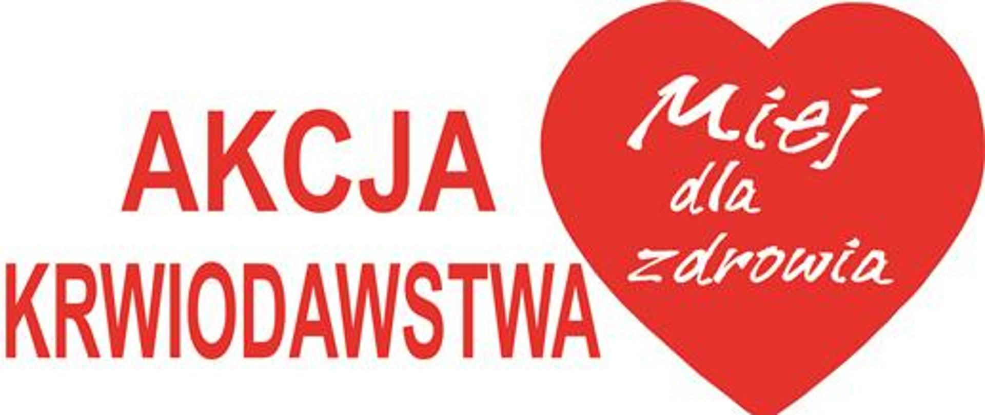 Czerwone serce z napisem Miej "serce" dla zdrowia.