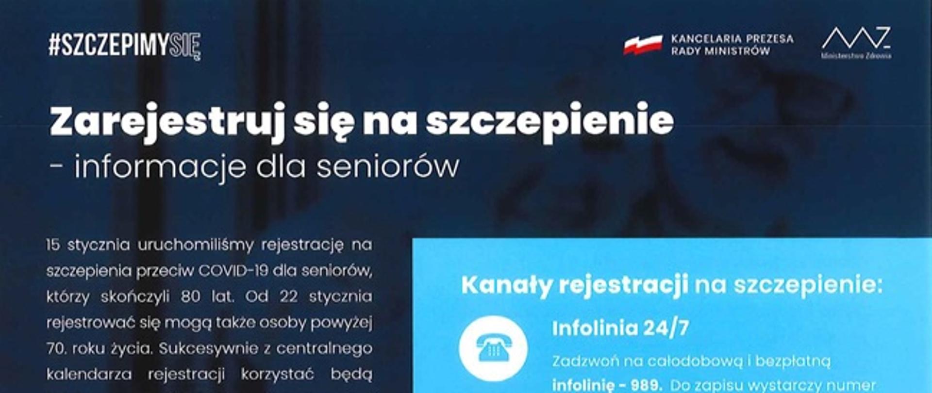 Ulotka - Zarejestruj się na szczepienie - informacje dla seniorów