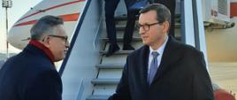Powitanie Premiera Mateusza Morawieckiego na lotnisku w Lublanie przez Ambasadora RP Krzysztofa Olendzkiego