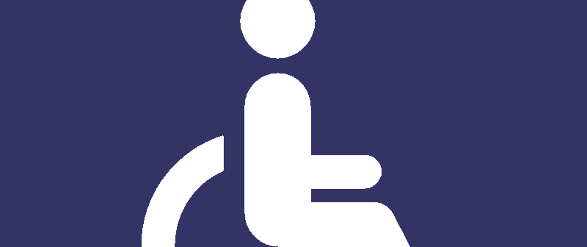 Oznaczenie "Osoba niepełnosprawna": ikona osoby na wózku inwalidzkim. 