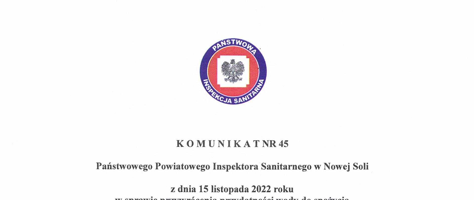 Komunikat nr 45 Lubięcin