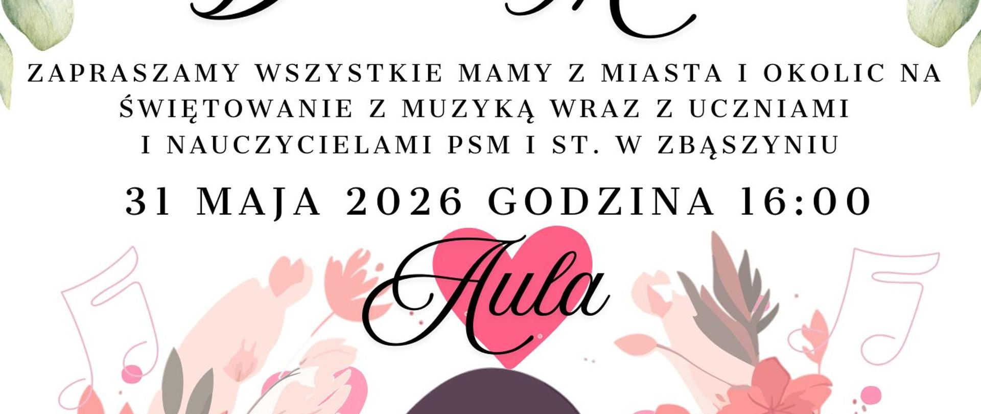 Plakat koncertu z okazji Dnia Matki.