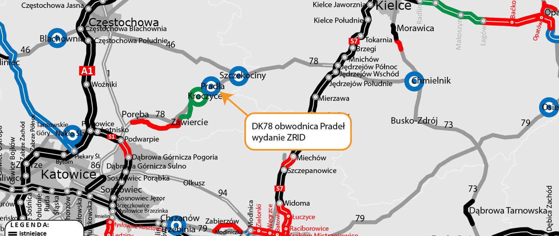 DK78 obwodnica Pradeł